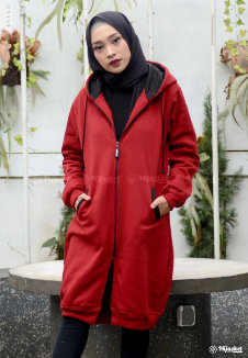 Hijacket Basic Maroon X Black - HJ-10