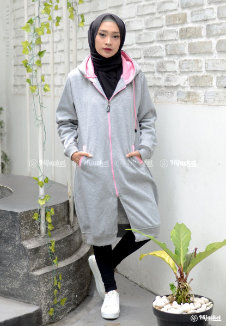 Hijacket Basic Grey X Baby Pink - HJ-12