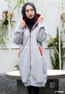 Hijacket Basic Grey X Red - HJ-22